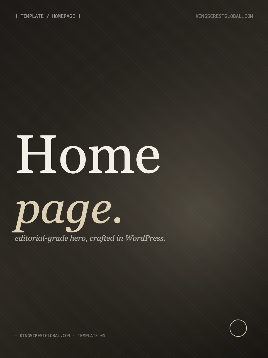 Homepage template